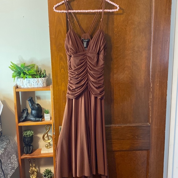 Brand new Laundry by Shelli Segal brown beaded and ruched evening dress 😍😍😍 - Picture 1 of 16